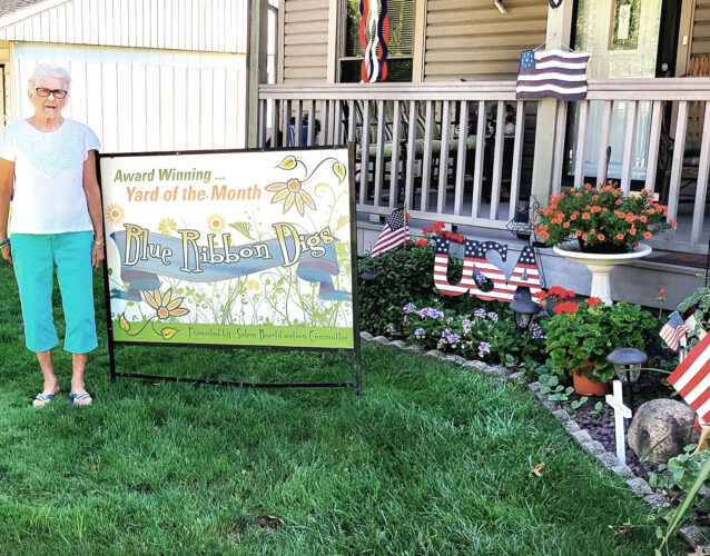 Jackie Hahlen receives Salem yard of the month News, Sports, Jobs